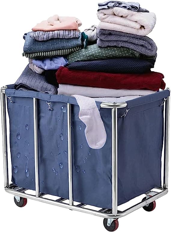 Laundry Cart with Wheels Basket